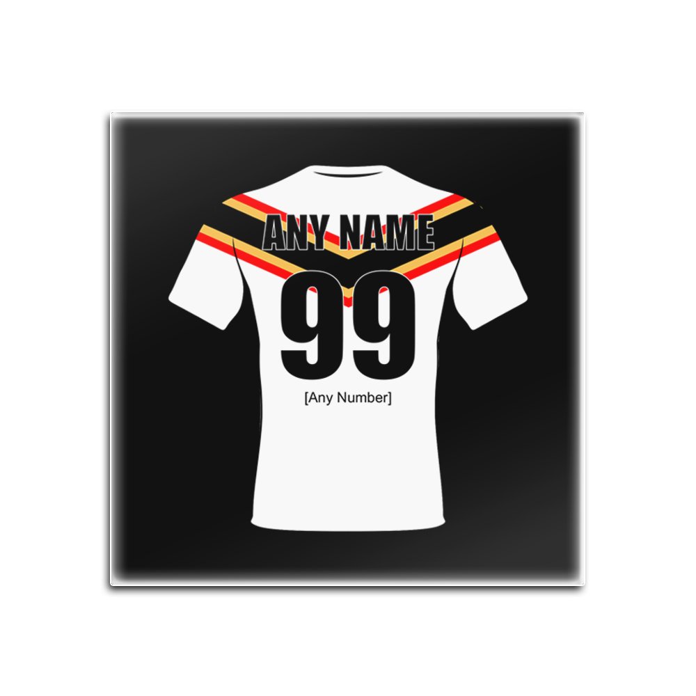 UNIGIFT Personalised Gift - Bradford Bulls Square Gloss Hardboard Coaster (Rugby League Design Theme, Colour Options) - Any Name/Message on Your Unique Mat Pad -