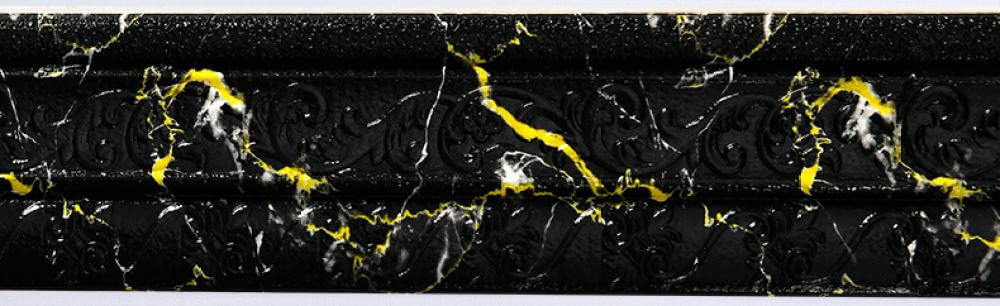 lamówki tapetowe, Naklejki na obramowanie tapety, samoprzylepne, wzór kafelkowy, wielokolorowe, opakowanie 2 szt(Black Gold Flower,1 x 1 cm)