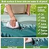 Picnic Table Cover with Bench Covers Camping Essentials Waterproof Windproof Camping Tablecloth with Drawstring Bag, Fitted Rectangle Tables and Seats, 72in, Green Blue #2