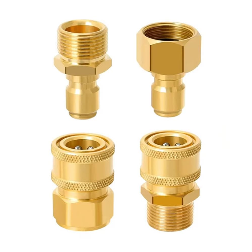 Kit de adaptador de lavadora a presión, 4 piezas M22-14 mm a 1/4 pulgada, acoplador de conexión rápida, accesorio de conversión de manguera