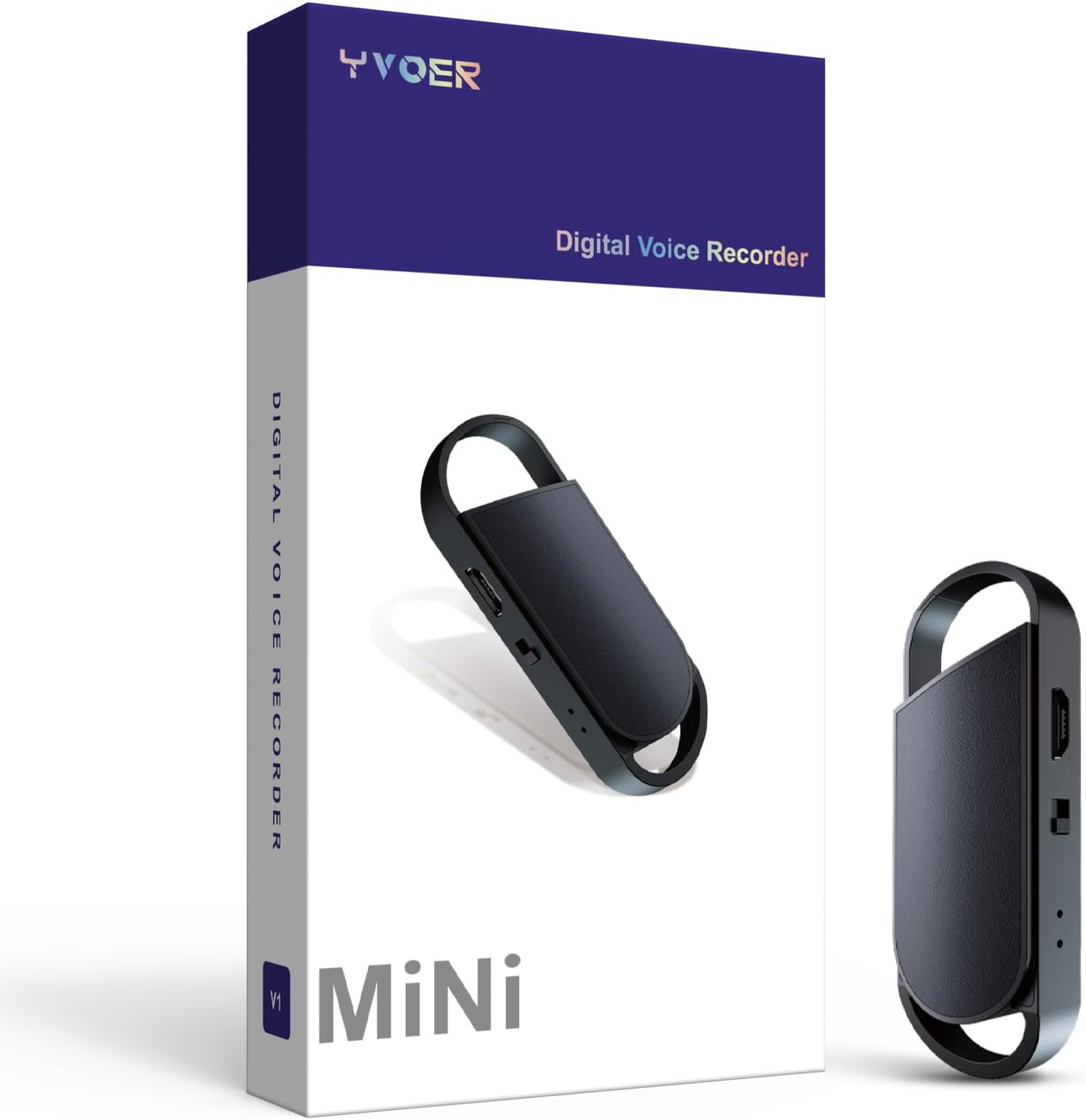 64GB Voice Recorder with Playback, Keychain Voice Activated Recorder with Triple Noise Reduction, Mini Recorder with 750 Hours Storage and 30 Hours Battery Time, for Class Lecture, Meeting