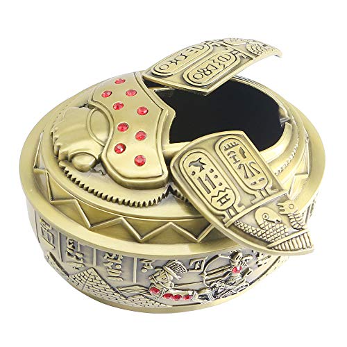 Aschenbecher, Metall-Aschenbecher, Zigaretten-Aschenbecher mit Deckel,...