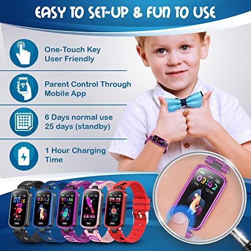 Image of Kids Fitness Tracker for Age 5-16,2022 Upgraded Tracker Kids Watch,Waterproof Watch for Kids with Pedometer,Sleep Monitor & Calorie Counter,Fitness Watch for Kids Girls Boys Teen (Purple)