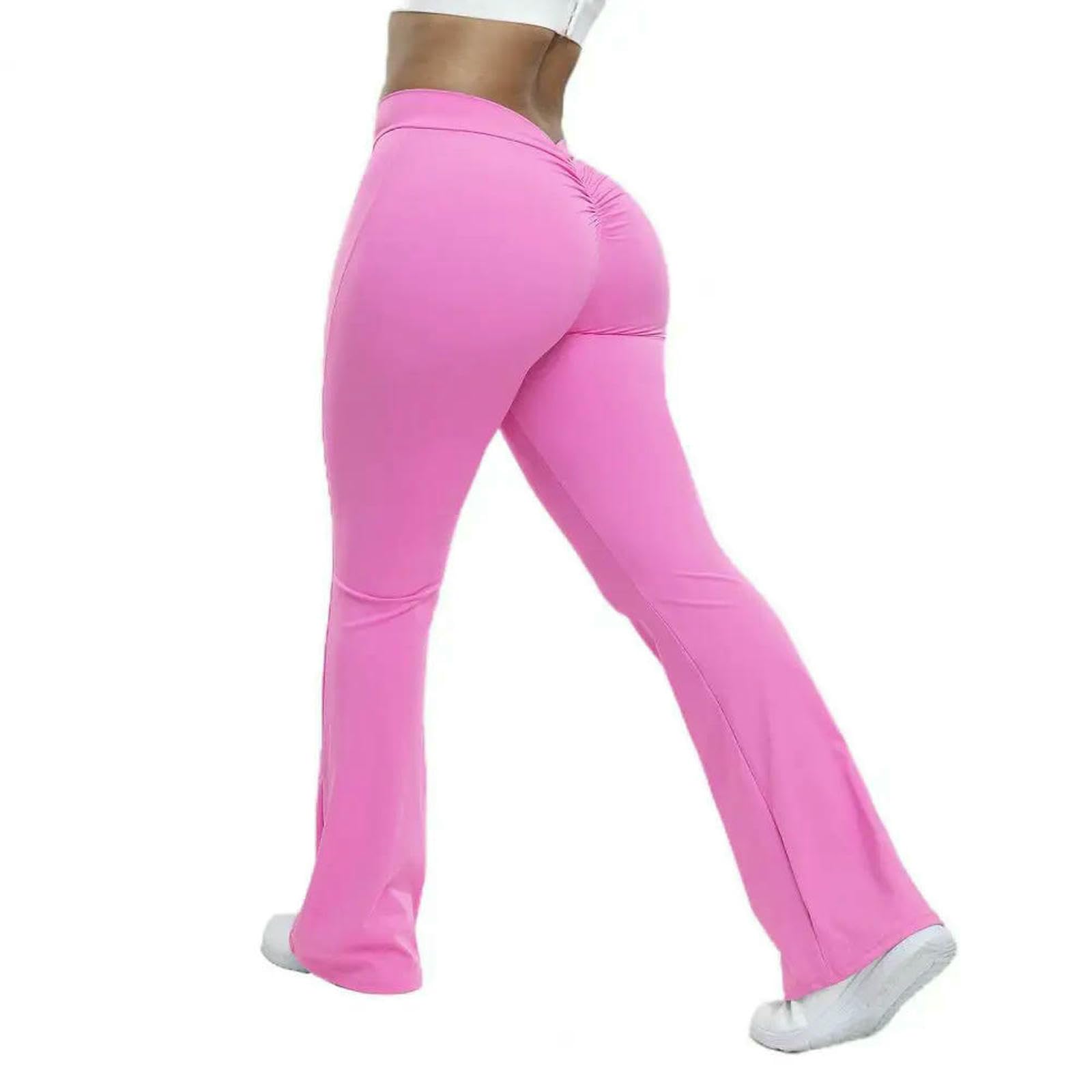 Legginsy dla kobiet UK joga rozkloszowane fitness push up wysoka talia szerokie nogawki bezszwowe spodnie treningowe siłownia elastyczne rajstopy ćwiczenia spodnie sportowe, Mleczny biały, XL