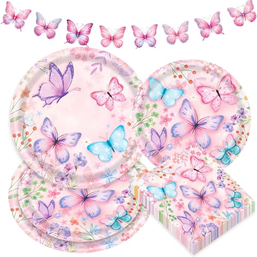 BACH AND BOUJEE assiettes serviettes nappes papillon anniversaire enfants decoration table déco accessoires fete anniversaire