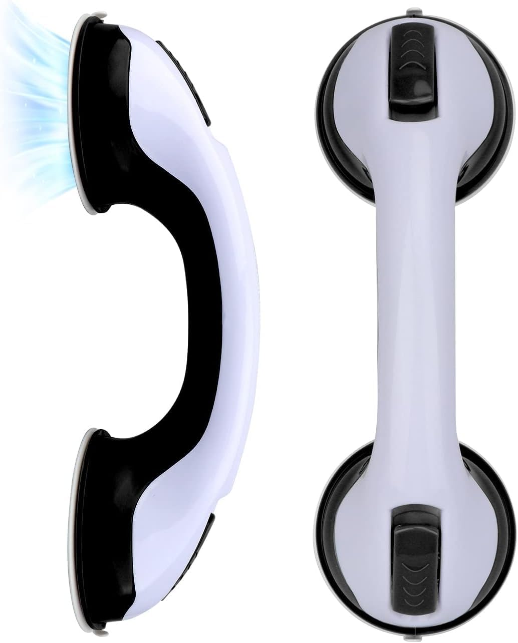 Homarket Shower Handle, 2 Pack 12 inch Grab Bars, Bathroom Shower Handle with Strong Hold Suction Cup Grip Grab, Bath Handle Grab Bars for Bathroom Safety Grab Bar, Elderly, Disabled
