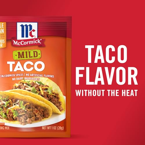 Image of McCormick Taco Seasoning Mix, Mild, No MSG Added, No Artificial Colors or Flavors, For Tacos, Nachos, Fajitas and More, 1 oz