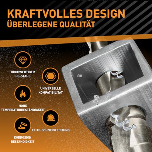 HARDTWERK Stufenbohrer | Kegelbohrer Ø 4-32mm |aus Hochwertiger HSS | Universelle Dreieckiger Schaft | Schälbohrer ideal für Metall, Holz, kunststoff | 15 Stufen Konusbohrer | Lang anhaltende Schärfe