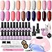 COSCELIA 20PC Kit Vernis Semi Permanent Base coat et Top coat Vernis à ongle 36W Lampe U V/LED Lampe led Ongle Professionnel Nail Art