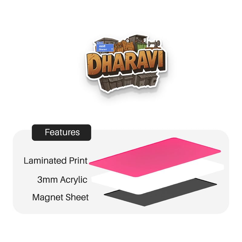 Image of Dharavi Fridge Magnets, Glossy Finish, Stylish Magnet for Fridge, Wardrobe & Metal Surfaces