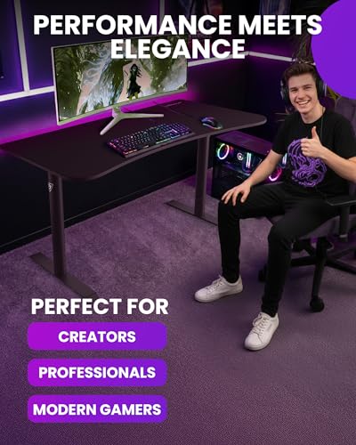 Image of Arozzi Arena Medium Gaming Desk Pure Black