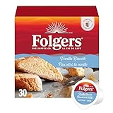 Folgers Vanilla Biscotti Coffee K-cups, 30 Count, 270g/9.5 oz. Box (Imported from Canada)