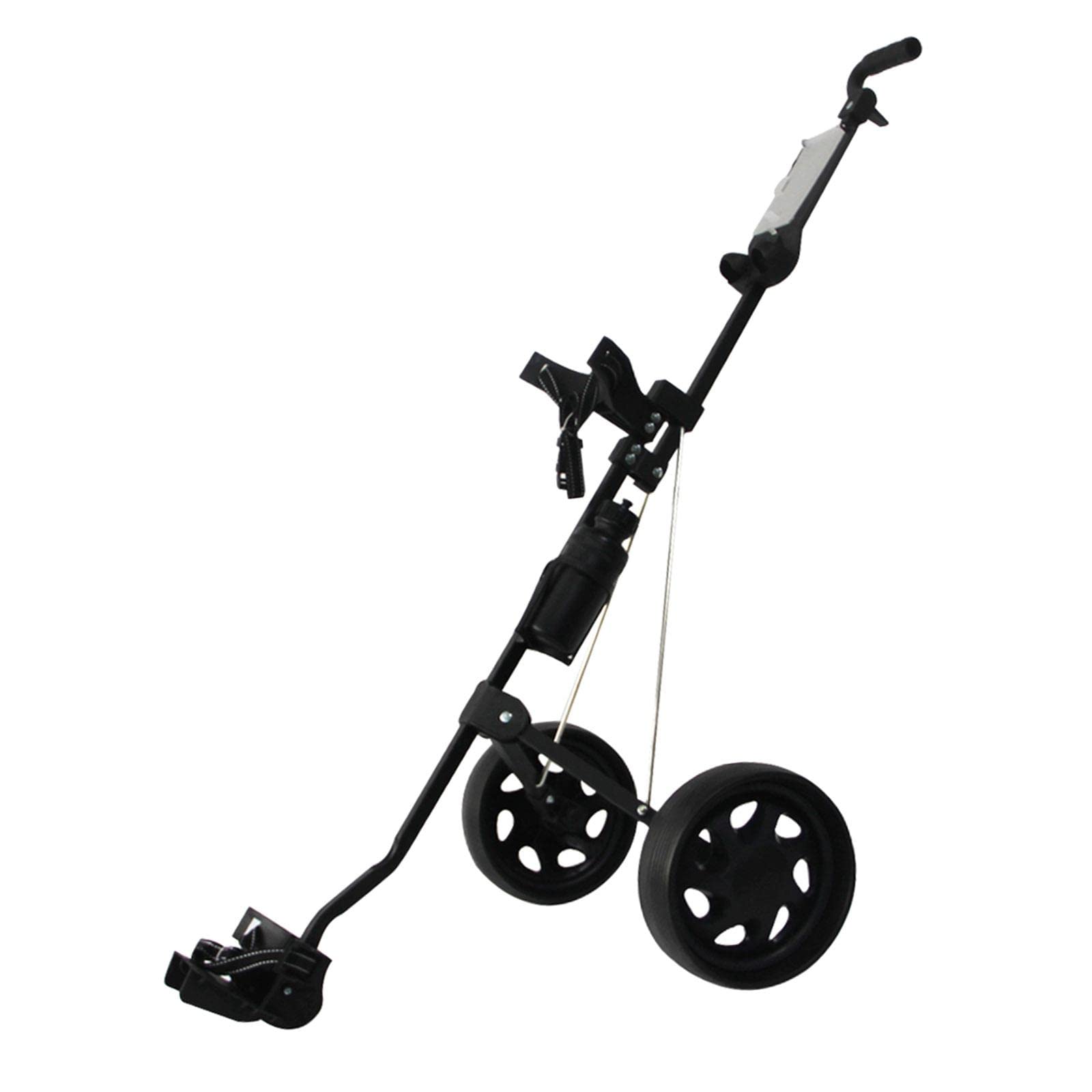 Advanced Foldable Golf Push Pull Trolley Cart - Multi-Function Panel, Removable Wheels, Large Capacity - Perfect for Golfers - Golf Bag Holder and Water Bottle Cages Includ