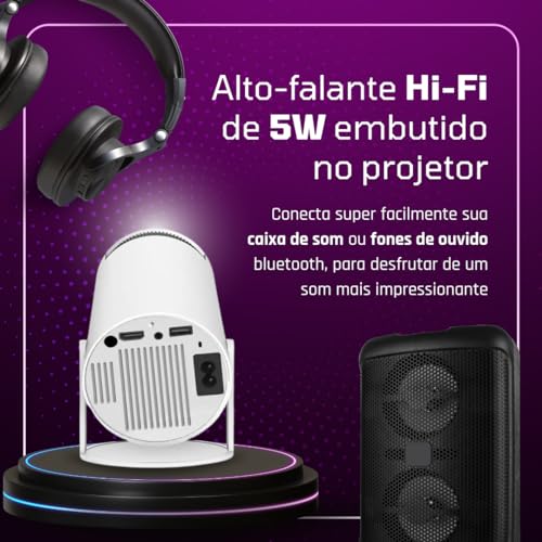 Mini Projetor Portatil 5g Wifi 6 Bluetooth 5.0 Android 11 HY300 Projetor 4K 1080 Full HD Suporte 800