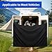 SOMIGSHU 7.5 x 6 ft Black Large Adjustable Waterproof Car Tail Door Shower Curtain with Magnetic Hooks (4 Pieces) for Campers, Trucks and Vans, Double Layer Privacy Cover for Outdoor Use