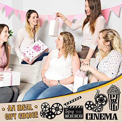 Hotop 5 Pieces Metal Movie Theater Decor Home Room Cinema And Popcorn Wall Art Reel Sign Action For Theme Party Decorations Office Studio #TOP6