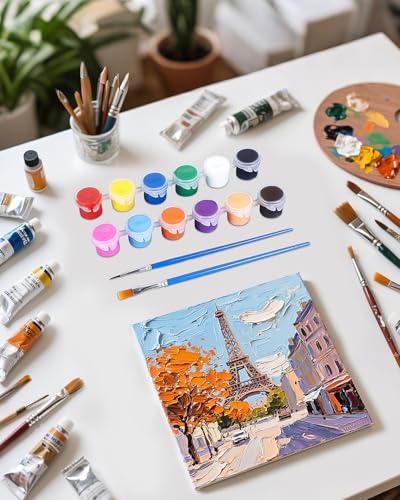 24er Pack Leinwand zum Bemalen Set,Kleine Leinwände Zum Bemalen,15x15cm,Leinwand set,Leinwände Set für Erwaschsene,Künstler und Kinder,Geeignet für Acryl und Ölfarben