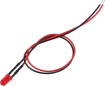 50pcs DC 12V 5mm LED Diodes Kit Diode Lamp Prewired Emitting Diodes with Holder for DIY Home Decoration (Red)