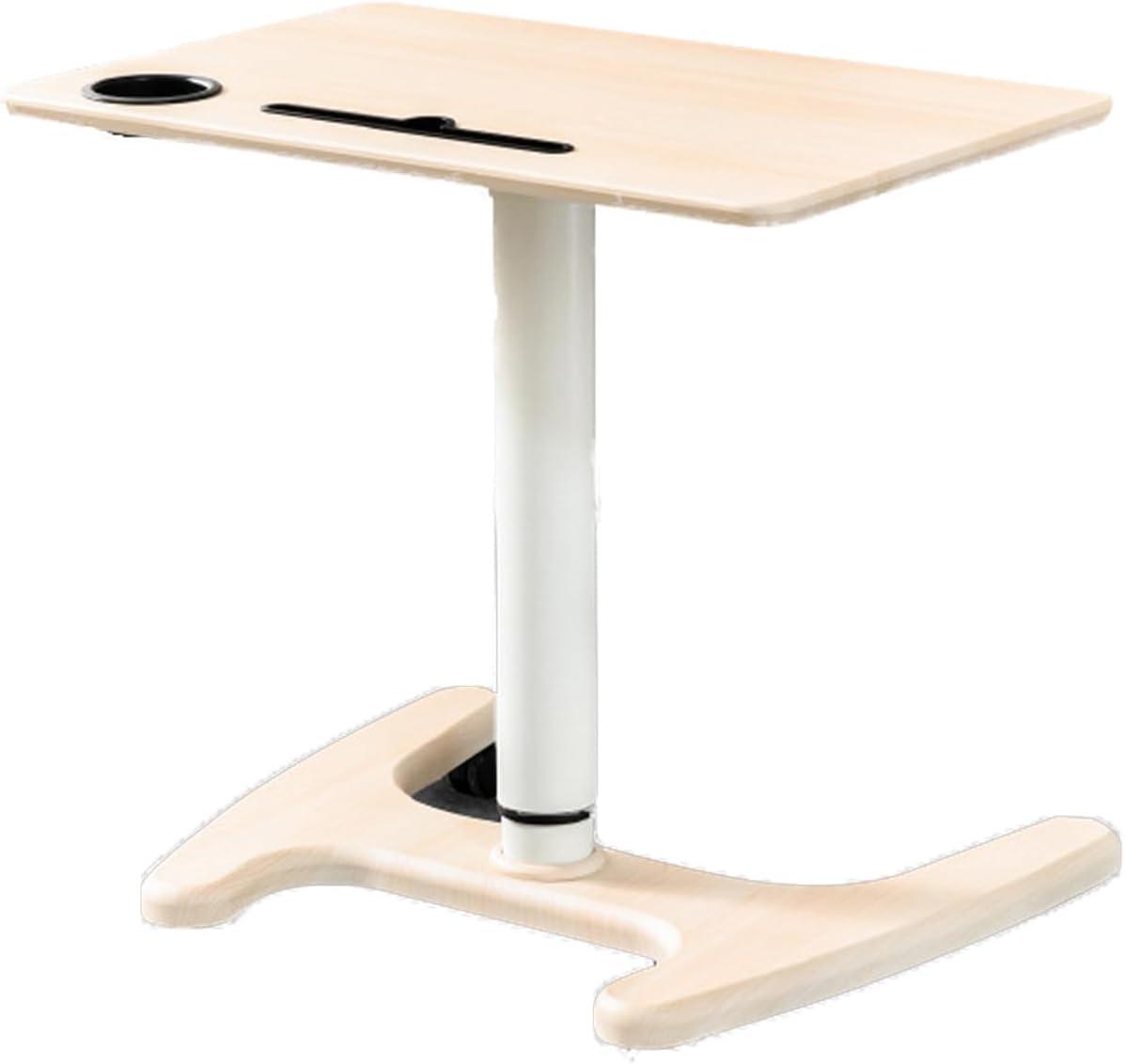 Mobile Laptop Stand Desk Rolling Cart, Adjustable Height Mobile Reading Table Laptop Desk with Tilting Top, Portable Rolling Laptop Desk with Casters and Cup Holder, H-Shape Support Design