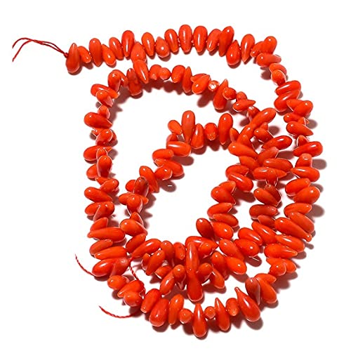 Collier en corail rouge briolette et perles de qualité supérieure