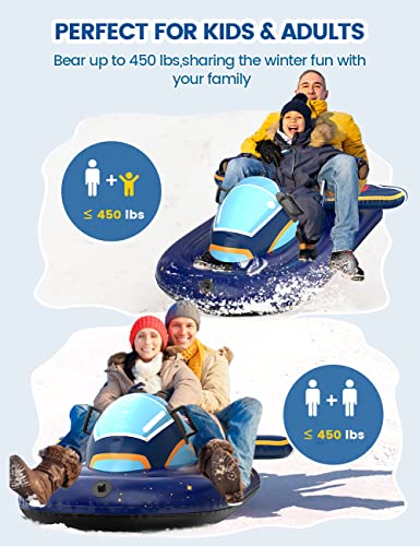 Upgraded Snow Tube For Kids And Adults, Inflatable Snow Tube For Sledding Heavy Duty Thickened Double Bottom, Sled Toboggan Winter Outdoor Fun Toys For Children Boys Girls(65-Inch Space Rocket) #TOP5