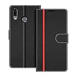 COODIO Funda Honor Play con Tapa, Funda Movil Honor Play, Funda Libro Honor Play Carcasa Magnético Funda para Honor Play, Negro/Rojo