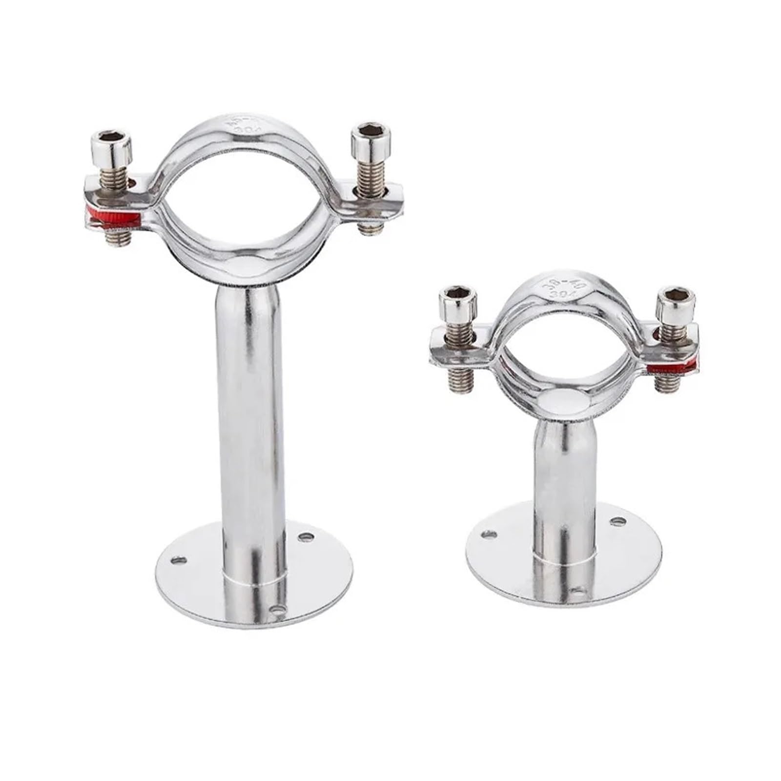 Uchwyt do rur wodnych ze stali nierdzewnej z podstawą z zaciskiem rurowym z PVC, średnica zewnętrzna 19-219 mm, wysokość 45-100 mm(133mm-L45mm)