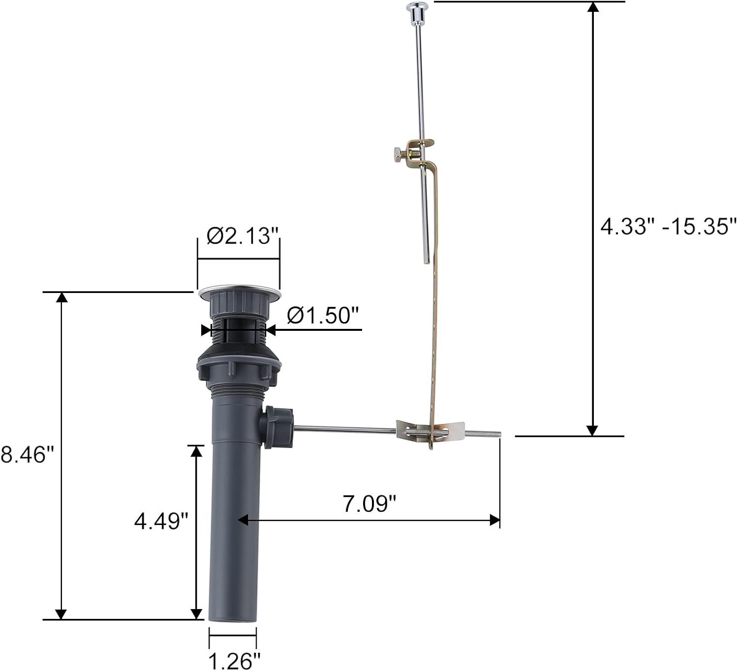 ARCORA Chrome Bathroom Sink Drain with Lift Rod and 4 Inch Centerset Bathroom Faucet