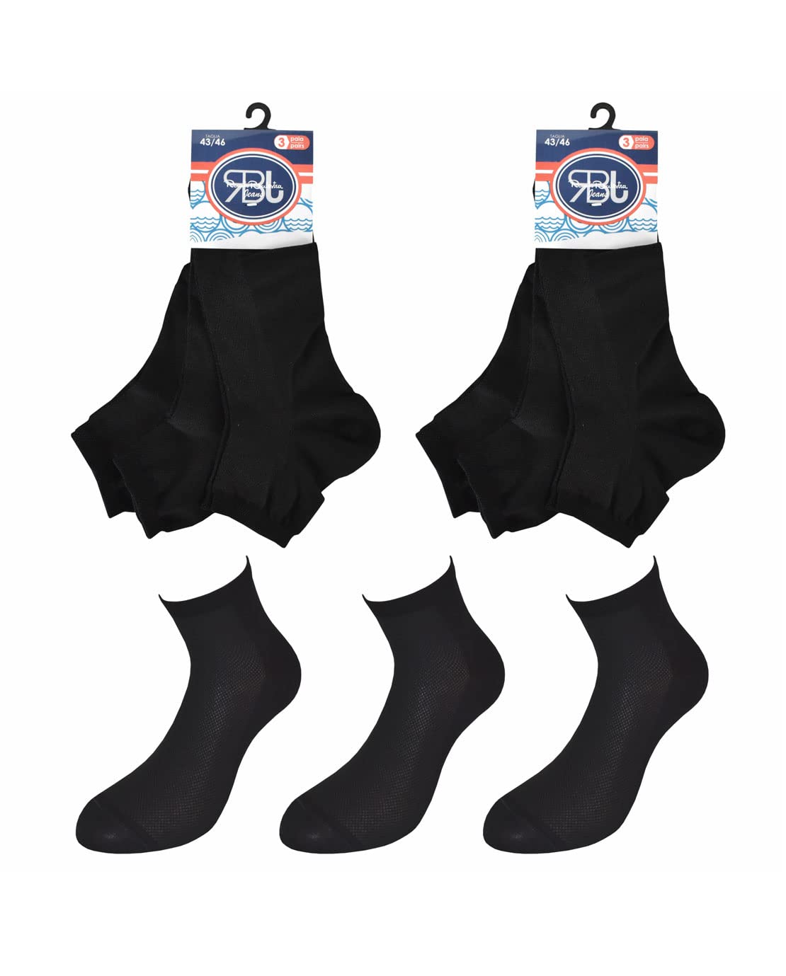 Renato Balestra linea Jeans - 6 Paia Calzini alla caviglia unisex per uomo e donna in cotone filo di scozia traspirante mod. Traspir