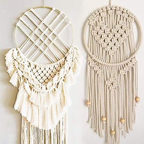 Image of 02 Pack Large Metal Floral Wreath Macrame Gold Hoop Rings for DIY Crafts Dream Catchers, Floral Macrame Hoop for Wedding Decor, Wall Hanging Craft Gold. (09 INCH)
