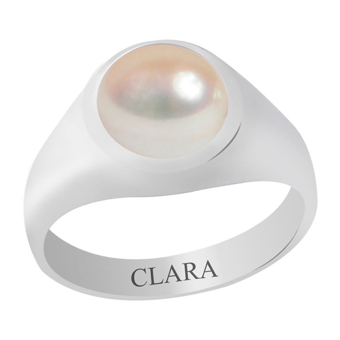 Certified Pearl (Moti) 4.8cts or 5.25ratti Bold Silver Ring for Men and Women-image-9