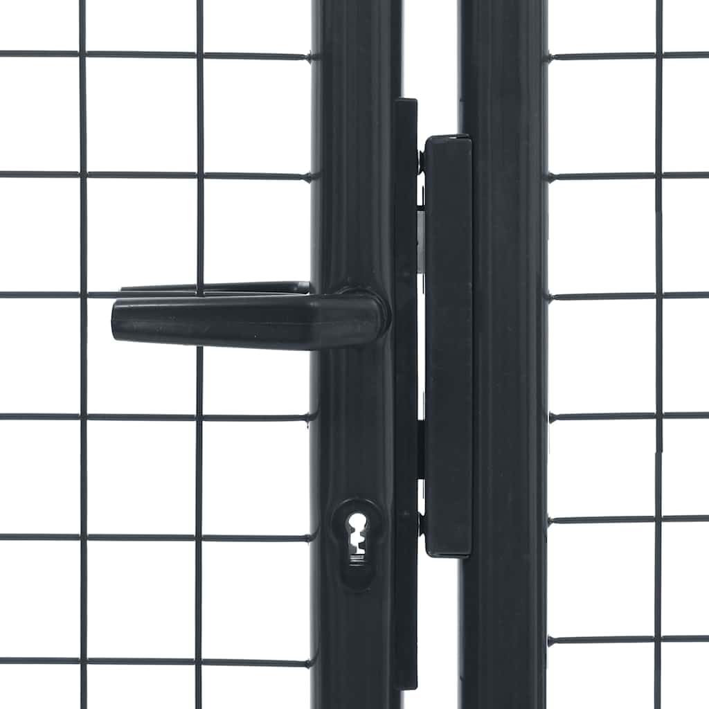 vidaXL Puerta de Malla de Jardín para Valla Barrera Cancela de Cerca Patio Granja Entrada Estable y Duradera Acero Galvanizado Gris 400x150 cm