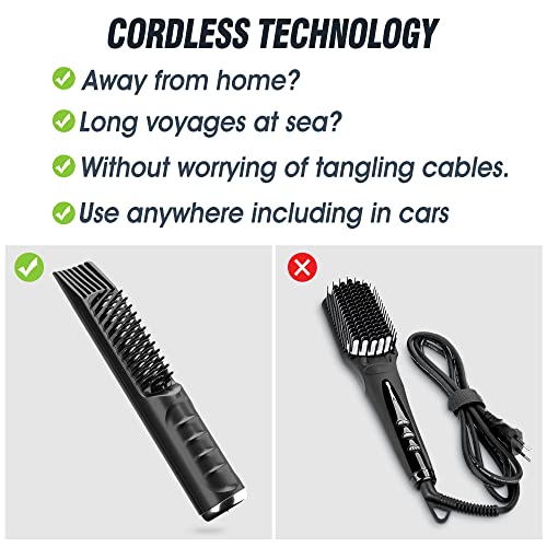 Cordless Beard Straightener, 3-In-1 Cordless Beard Straightening Comb - Brush For Men. #TOP4