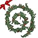 Produktbild BELLE VOUS Weihnachtsgirlande 270cm - Tannengirlande Künstlich mit 8 Tannenzapfen & 8 Rote Beeren  Girlande Weihnachten Treppengirlande für Kamin, Treppe, Geländer, Außen, Innen, Weihnachtsdeko