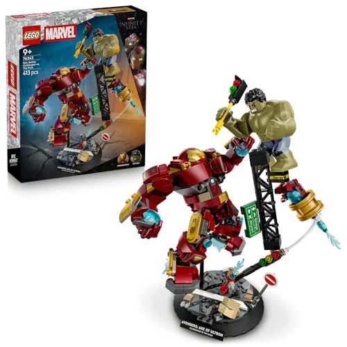 LEGO | Marvel Epic Battle: Hulkbuster vs. The Hulk - Superhero Toy w/ 2 Action Figures & Iron Man Minifigure - Avengers Gift for 9+ Year Old Boys & Fans - 76343