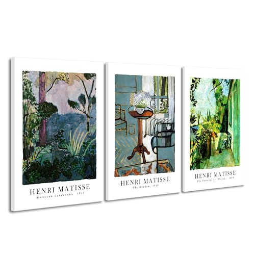 Wieco Art Large Canvas Wall Art Set of 3 Henri Matisse Aesthetic ...