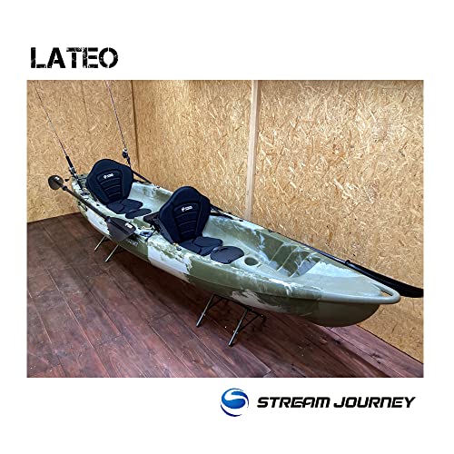 運送会社営業所止め限定 西濃運輸支店での引き取り限定 2人乗りフィッシングカヤック ストリームジャーニーカヤック【LATEO】ラテオ アルミパドル デラックスシングルシート付属 長さ3780ｍｍ 幅840mm 高さ430mm カラー デザートカモ 9枚目
