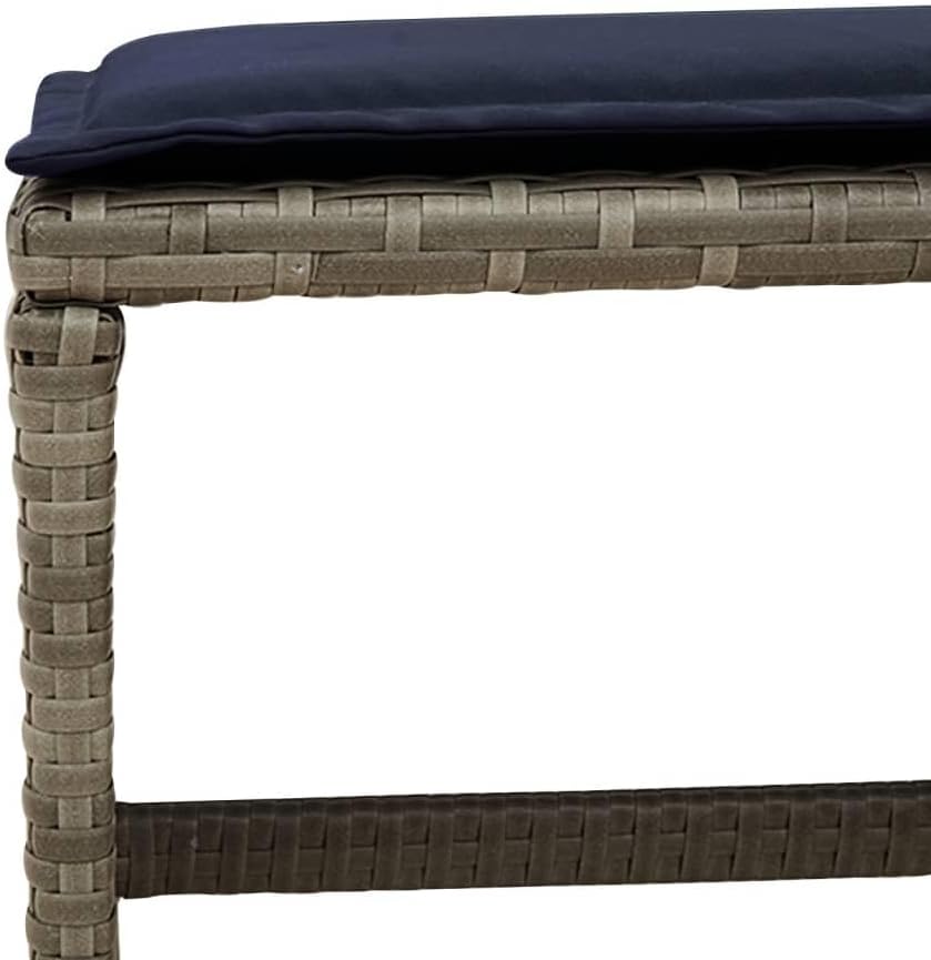 vidaXL 9 Piece Garden Dining Set with Cushions Grey Poly Rattan