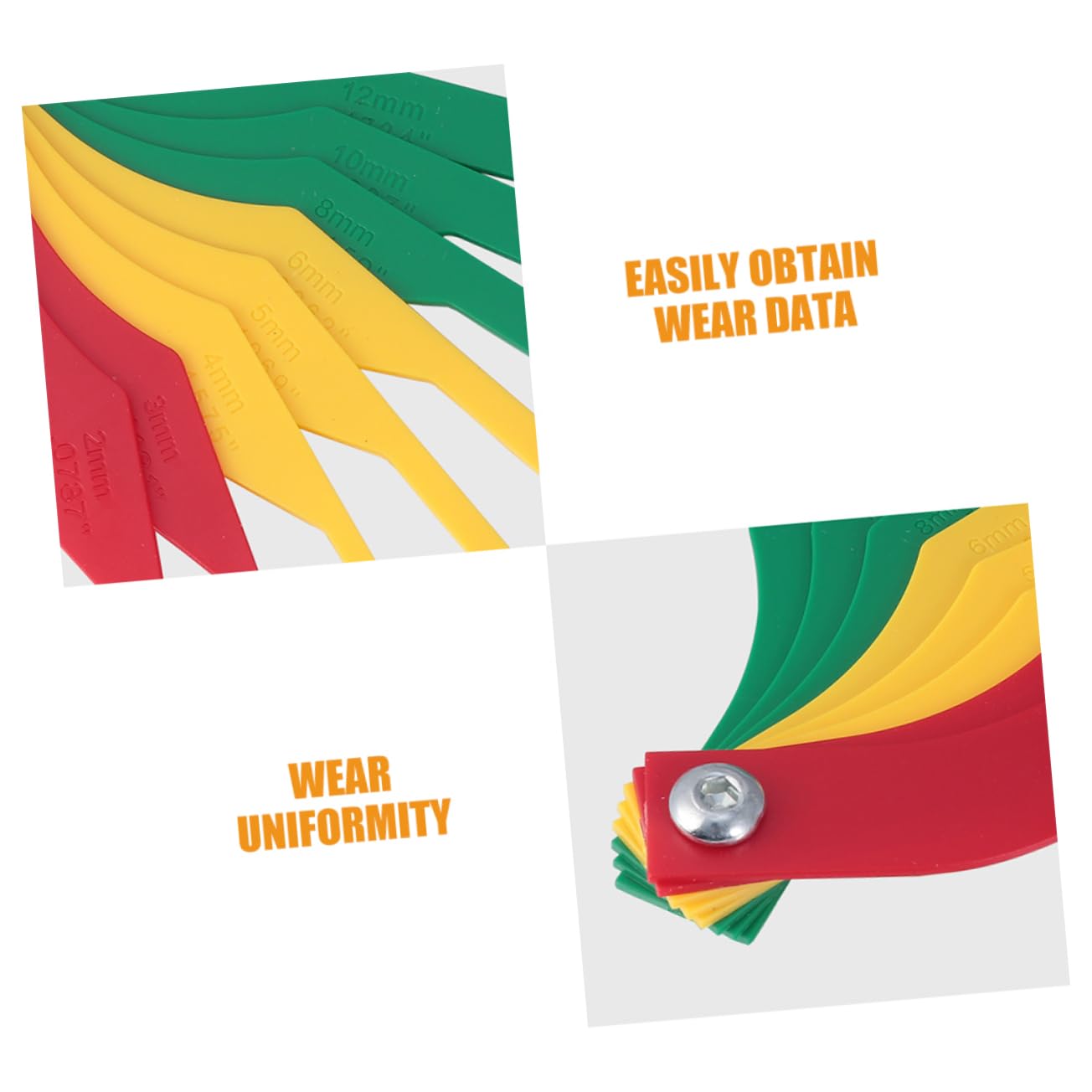 Vaguelly Jauge D'épaisseur Outil de Mesure Facile à Utiliser en Plastique pour Plaquettes de Frein Voiture Kit 4 Pièces Compatible Large pour Diagnostics Automobiles