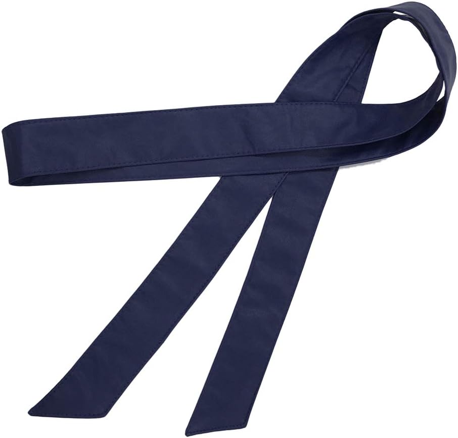 Women Obi Belt Fashion Solid Color PU Leather 4.5cm Wide Waist Band 70 Inch in Extra Size Navy Large