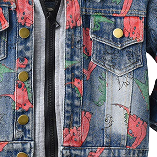 Toddler Boys Girls Long Sleeve Winter Warm Outwear Vest Jacket Jean Coat Dinosaur Printing Toddler Girl Hoodie4