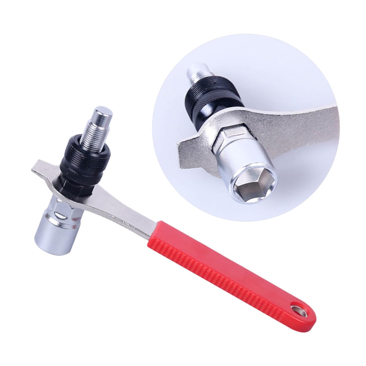 BELLIFFY 1Set Crank Extractor Bike Repair Tool Kit Bottom Bracket Remover Spanner with Wrench for Fast and Easy Crank Pulling Essential Bicycle Maintenance Equipment Red