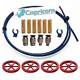 Authentic Capricorn PTFE Bowden Tubing 1 Meter XS Series with 4 Aluminum Hand Twist Leveling Nuts, 6...