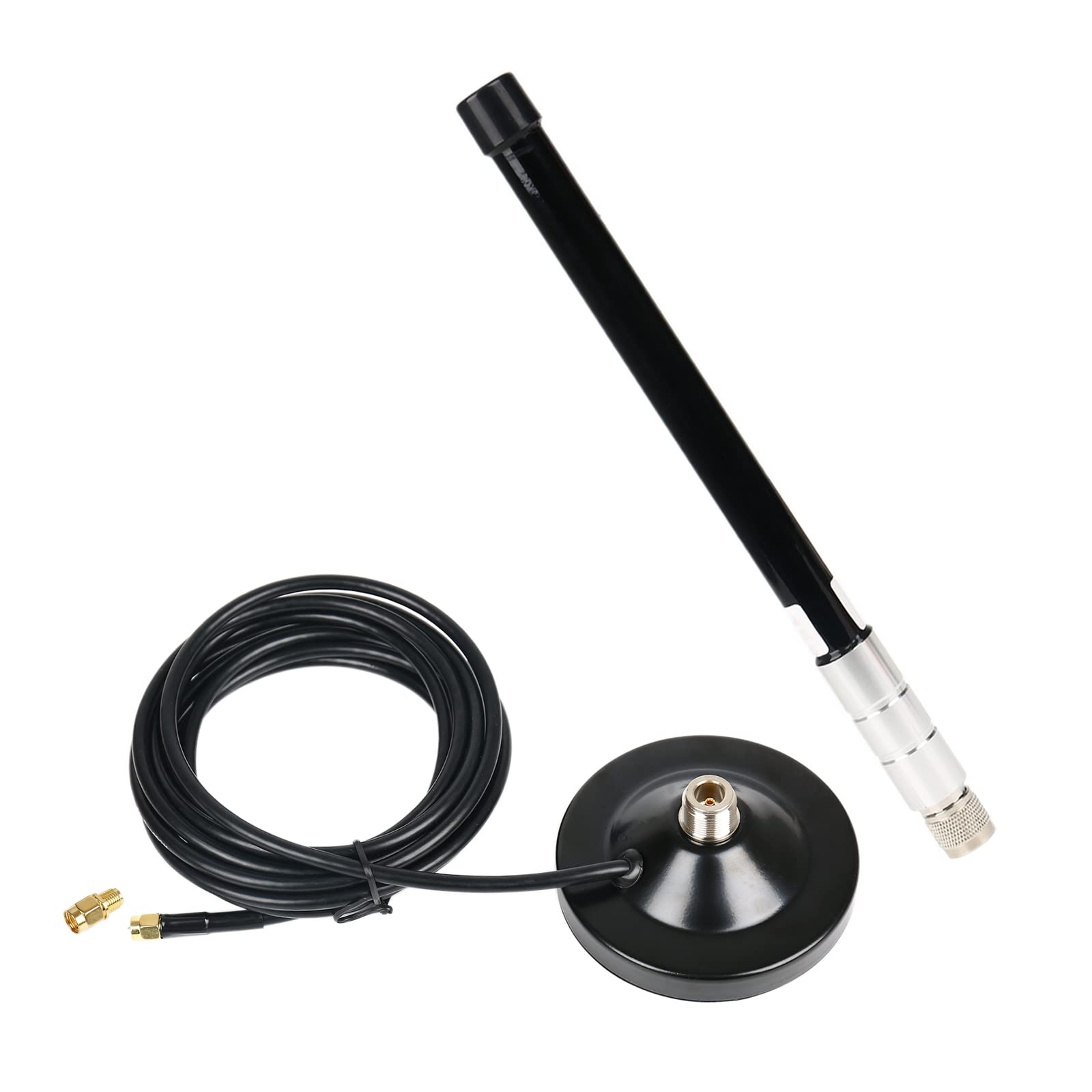 LoRa antena 868 MHz, 3 dBi z włókna szklanego, 30 cm, z podstawą magnetyczną, 3 m, kabel przedłużający, czarna antena Lorawan, wodoszczelna antena górnicza, do RAK Nebra Bobcat HNT, hel,