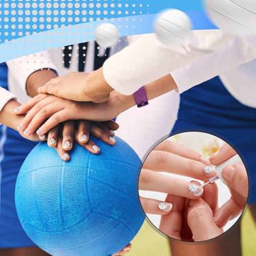 Image of Weysat 30g Mini Volleyball Polymer Clay Slices 0.2 Inch Tiny Clay Volleyball Pieces Sports Sprinkles Ball Confetti for Clips Nail Art DIY Craft Party Decoration Favors for Team Sports Lover