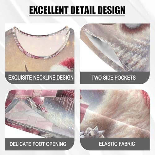 Christmas Tree Highland Cow Cute Pajama Set Short Sleeve Sleepwear Soft Pajamas Shorts Sets Cotton PJS 5Y4