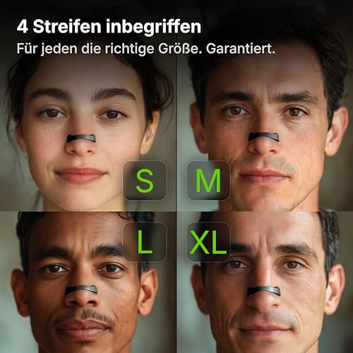 Nevora® Magnetische Nasenklammer | 30 Tage Vorrat | Starker Kleber | Anti-schnarch Nasenpflaster und Alltag | Nasenpflaster Magnet | Nose Strips Schnarchstopper | Nasenstrips Nose Tape (Schwarz)