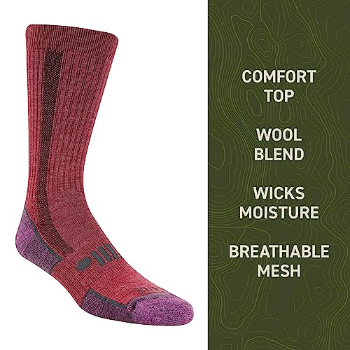 Jeep Women's Wool Blend Trail Crew Socks-2 Pair Pack-Breathable Cushioned Comfort4