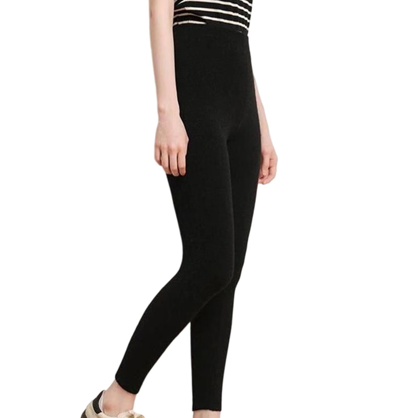Leggings Térmicos Mujer 100% Cachemira - Cintura Alta Suaves & Cálidos, Ideales para Invierno, Yoga y Deporte