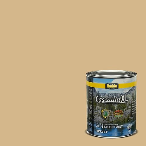 Vista 219 de Rodda Paint CASCADIA ZERO Interior Semi-Gloss Paint & Primer in One, Quart, Gold Tweed